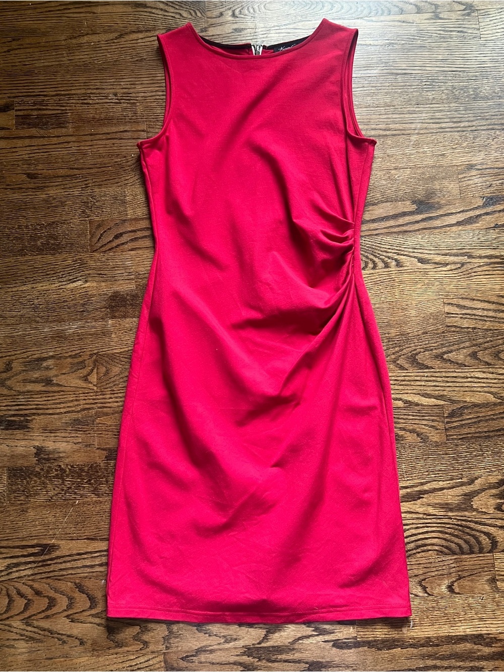 Kenneth Cole Red Sleeveless Midi Sheath Dress